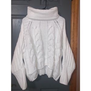 White high neck sweater